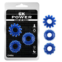 GK Power Lot de 3 Cockrings souples Gear Up Bleus